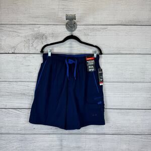 Speedo Men's Navy Blue Loose Fit UPF 50+ Swim Trunks Size Medium